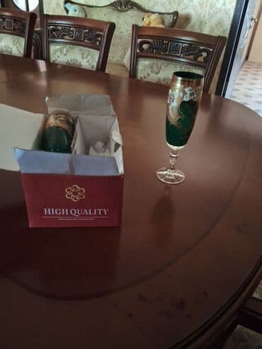 Qədəhlər, rəng - Yaşıl, Bərkidilmiş şüşə, 4 ədədli dəst, 300 ml, Çexiya — 1