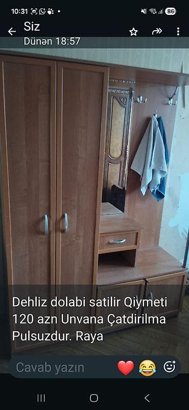 tek divan: Dehliz dolabı - Material: ağac teksturalı MDF/LDSP - Rəng: açıq — 1