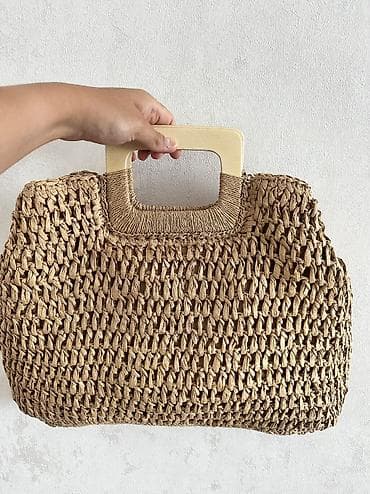 Сумки: Plaж üçün yay çantası - Material: toxunma saman/rafiya üslublu xarici — 1