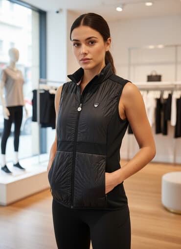 ekodəridən kişi gödəkçəsi: Jilet, Emporio Armani, M, rəng - Qara — 1