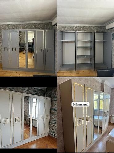 paltar dolab: 6 qapılı paltar şkafı - Material: MDF/LDSP tipli lövhə, ön hissələrdə — 1