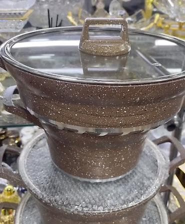 Посуда для готовки: Кастрюля, цвет - Коричневый, Гранит — 2