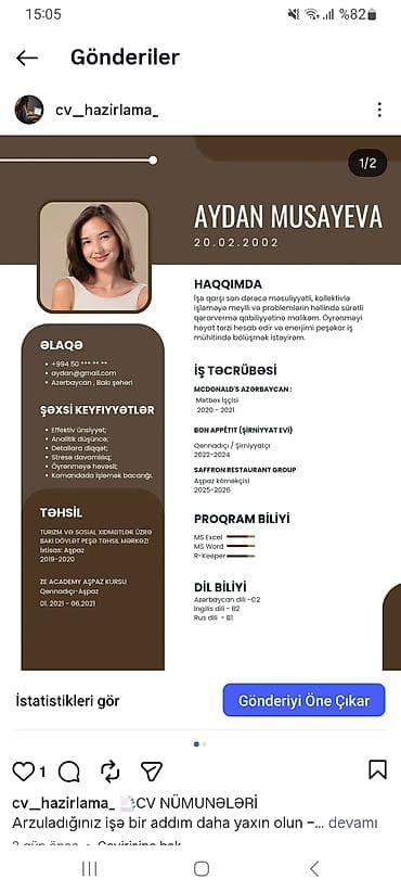 Paltar tikişi: İşəgötürənlərin diqqətini çəkəcək, müasir və rəsmi üslubda CV dizaynı — 1