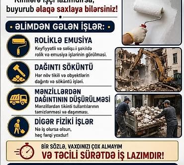 alçipan işləri: Peşəkar boya və fiziki iş xidmətləri Təklif etdiyim işlər: - Roliklə — 1
