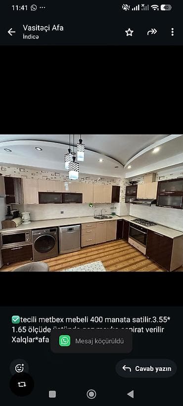✅tecili metbex mebeli 400 manata satilir.3.55* 1.65 ölçüde üstünde qaz — 1
