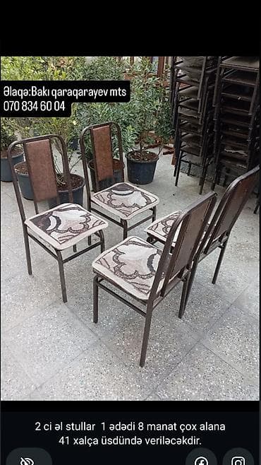 Metal çərçivəli stullar - Material: möhkəm metal karkas, süngərli — 3