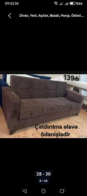quxna mebeli: Divan, Yeni, Açılan, Bazalı, Parça, Ödənişli çatdırılma — 8