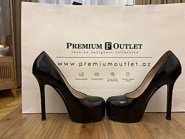 Женская обувь: Qadın klassik tufli – qara laklı platformalı stiletto Məhsul təsviri — 5