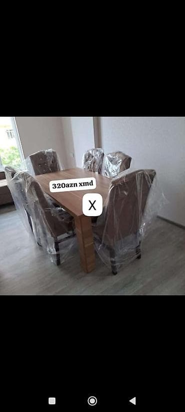 Yemək otağı dəsti - Düzbucaqlı taxta masa: açıq ağac tonlarında — 1