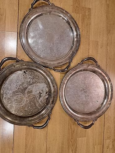 Oneida USA markalı 3 ədəd metal serving tray dəsti - İstehsalçı — 1