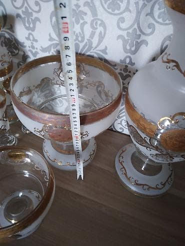 sud separatoru: Çay dəsti, rəng - Qızılı, Farfor — 4