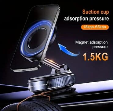 купить держатель для телефона: Üçoxlu, güclü vakuumlu maqnit telefon tutacağı - İstənilən səthə — 5