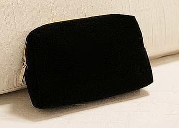 kosmetika üçün çantalar: Qara rəngli kosmetik/aksessuar çantası - Material: yumşaq məxməri — 2