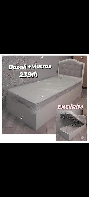 Yeni, Təknəfərlik çarpayı, Bazalı, Matras ilə, Siyirməsiz