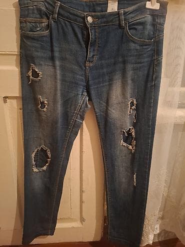 kargo şalvar: Qadın geyim dəsti - Cins şalvar: mavi rəngli, dizayn olaraq — 2