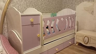 Mebel: Uşaq beşiyi – “Melek Bebe” tipli çevrilən model - Rəng: ağ + açıq — 1
