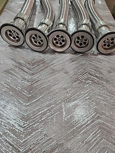 Tikinti daşları: Metal fleksibil lavabo sifonu – paslanmayan poladdan, xrom örtüklü — 2