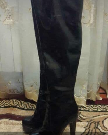 deri catlari ucun kremler: Qadın çəkməsi – uzun boğaz, qara rəng. - Ölçü: 38 (şəkildə qeyd — 1