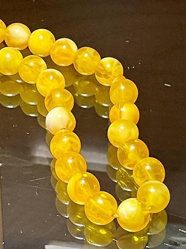 sari sapfir dasi: Sarı damarlı gözəl kəhrəba təsbeh! Kolleksiyaçılar və həvəskarlar üçün — 2