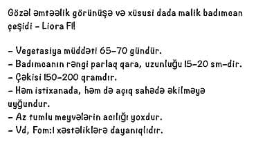 uz sekiller 2018: Badımcan toxumları – Badu F1 və Liora F1 hibridləri Badu F1: - — 4