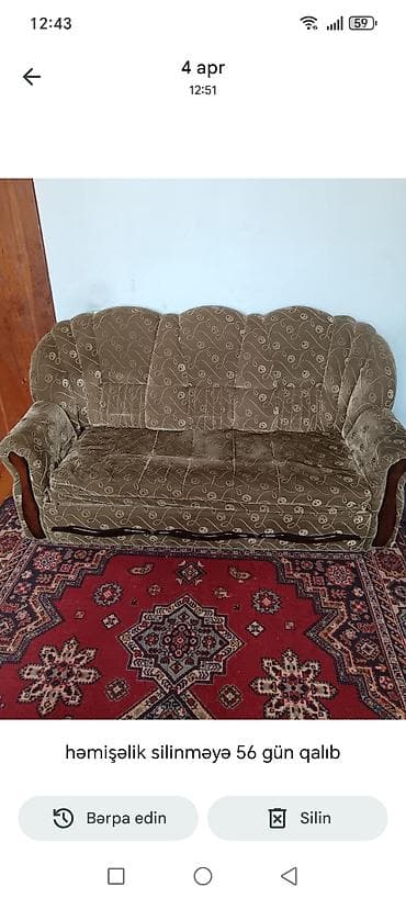 Divan, Açılmayan, Bazasız, Parça, Çatdırılma yoxdur