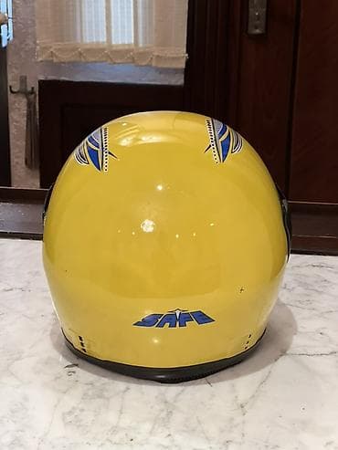 moped elektro: SAFE tam üzlü motosiklet dəbilqəsi - Rəng: parlaq sarı, üst hissədə — 6