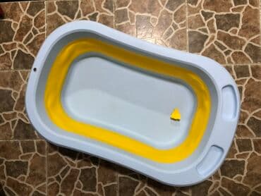 Uşaq arabaları: Uşaq vannası – qatlanan model - Rəng: açıq mavi və sarı - Material — 6