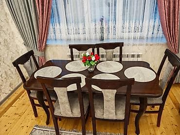 ran: Qonaq otağı üçün, Açılmayan, Dördbucaq masa, 6 stul — 1