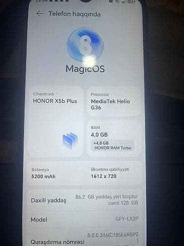 azercell mifi modem: Honor X5b, 128 GB — 4