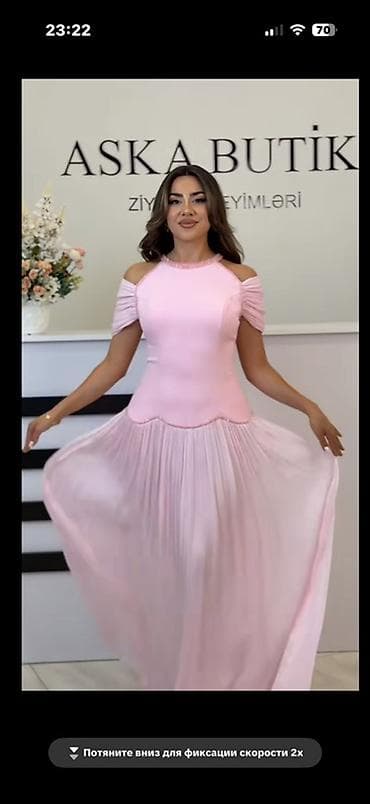 Ziyafət Maxi Don – pudra/çəhrayı tonlarda - Model: yuxarı hissəsi