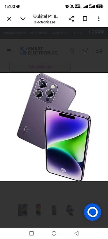 umico telefonlar: Oukitel P1 – 8 GB RAM, 256 GB yaddaşlı smartfon - Ekran: geniş tam — 1