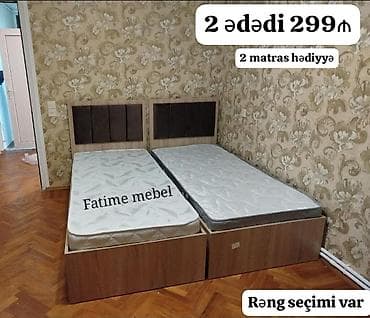İkili tək nəfərlik çarpayı dəsti - 2 ədəd çarpayı birlikdə: 299 ₼ - 2
