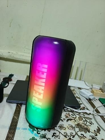 mercedes dinamik: RGB işıqlı portativ Bluetooth kolon - 360° dairəvi korpus, ön hissədə — 1