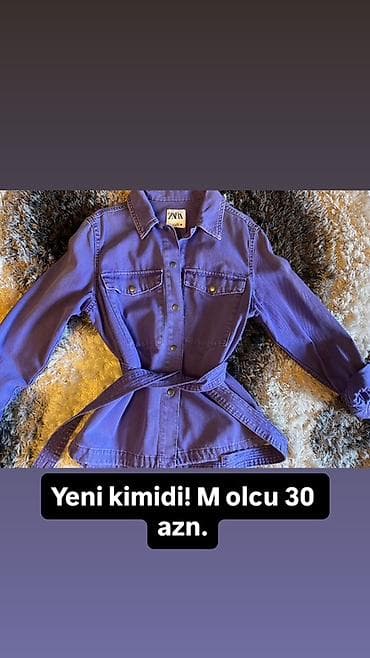 1 defe geyinilib! ZARA qadın üst geyimi – beldən kəmərli, uzunqollu — 1