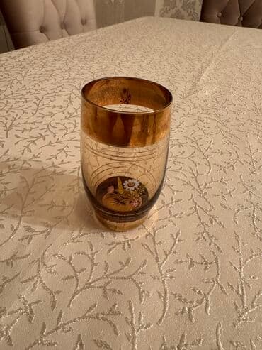 buta qab qacaq: Nahar dəsti, rəng - Qızılı, Şüşə, 6 nəfərlik, SSRİ — 3