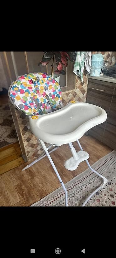 Uşaq yemək stulu – Dollina Cute - Rəngarəng naxışlı yumşaq oturacaq