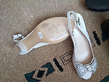 mona pancevo: Ağ rəngli qadın açıq burunlu ayaqqabı - Model: slingback (arxa hissəsi — 1