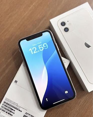 айфон 1: IPhone 11, 128 ГБ, Белый, Гарантия, Беспроводная зарядка, Face ID — 8