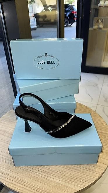 Туфли: Judy Bell qadın ayaqqabıları – slingback model - Rənglər: qara və — 2