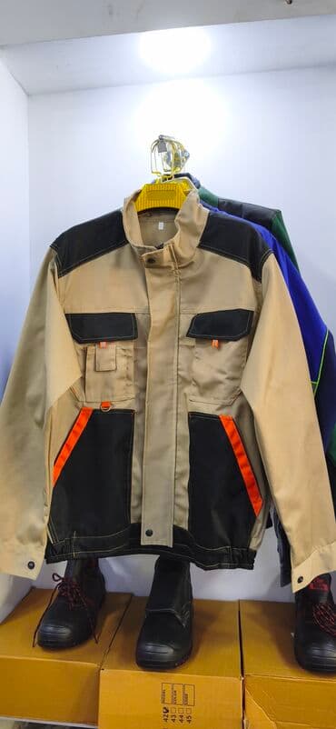 Костюмы: İş geyimi gödəkçə - Rəng: bej/qara, narıncı reflektor detallarla - — 1