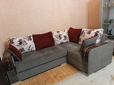 2 ci el şkaf: Künc divan, Açılmayan, Bazasız, Vеlur parça, Çatdırılma yoxdur — 1