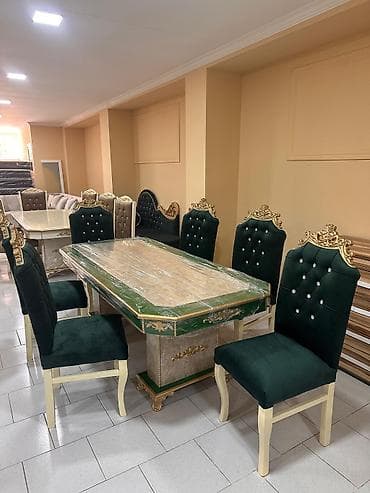 stol ustul: Qonaq otağı üçün, Yeni, Açılmayan, Dördbucaq masa, 6 stul — 1