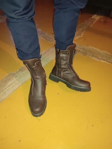 резиновые мужские ботинки: Məhsul: Kişi üçün dəri botlar - Rəng: Tünd qəhvəyi - Material: Yuxarı — 3