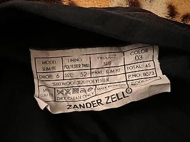 Zander Zell kişi kostyumu - Model: Slim Fit (MD) - Ölçü: 52, Drop: 6 — 5