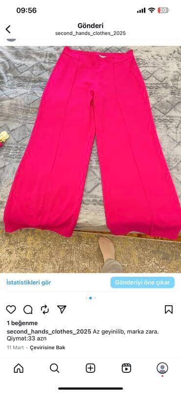 nostril qiymeti: Şalvar, Zara, M, rəng - Çəhrayı — 3