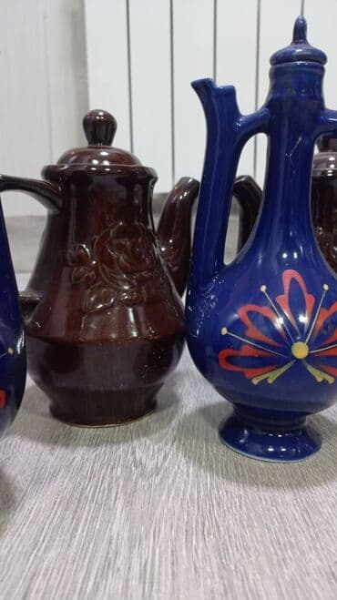 qədimi çaydan: İşlənmiş, rəng - Göy, Çaydan, Keramika, 1 l — 2