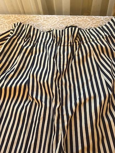 qadin şalvarlari: Zolaqlı şalvar – hündür belli, kəmərli model - Naxış: Dikey zolaqlar — 4