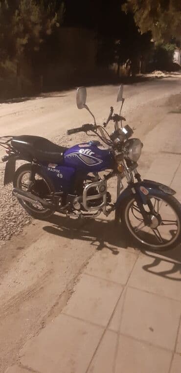 Efir “Papik 49” moped/mototsikl - Rəng: mavi, dekorativ stikerlərlə -