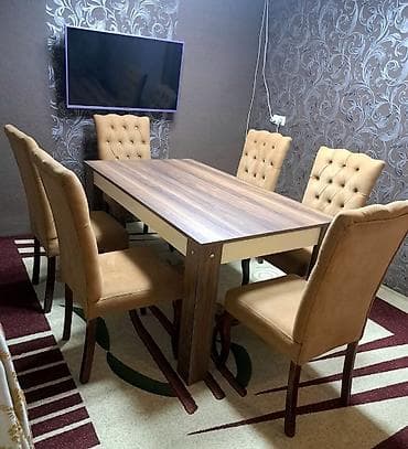 stul cexolu: 0554994424✍️ 2 eded masa dəsti, heç bir deffekri yoxdur, her birinin — 1