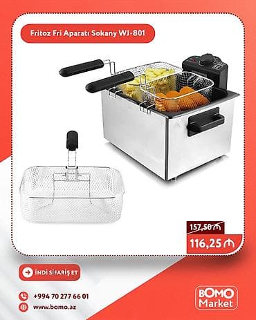 🔥 Fritoz Fritür Fri Aparatı Sokany WJ-801 ✅ Marka: Sokany ✅ Gücü